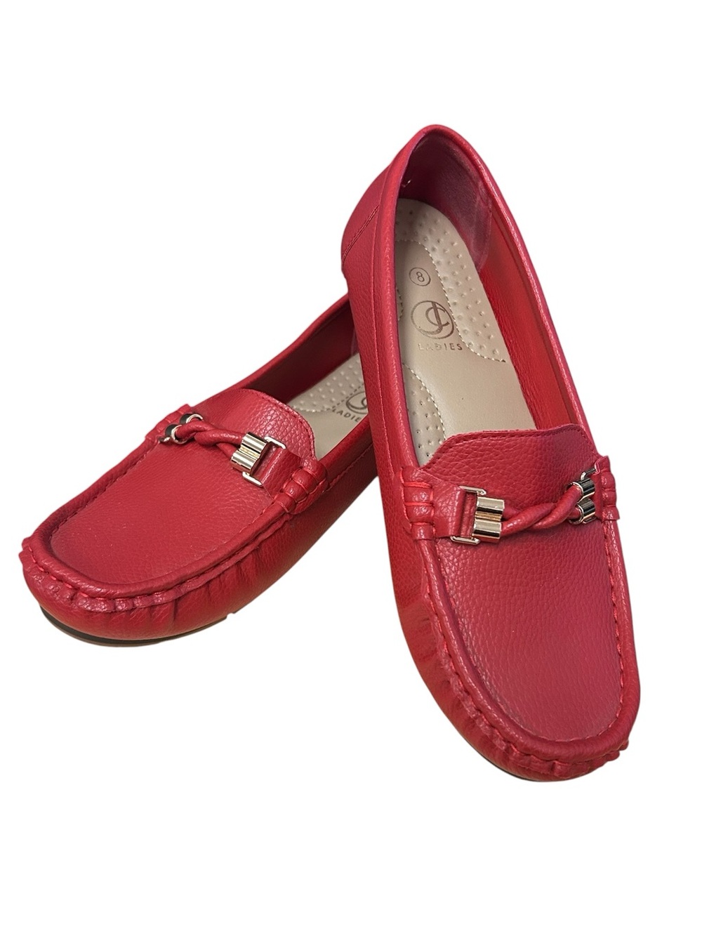 JC Ladies Dorothy-22L Red Driving Loafers Moccasins Size 8
